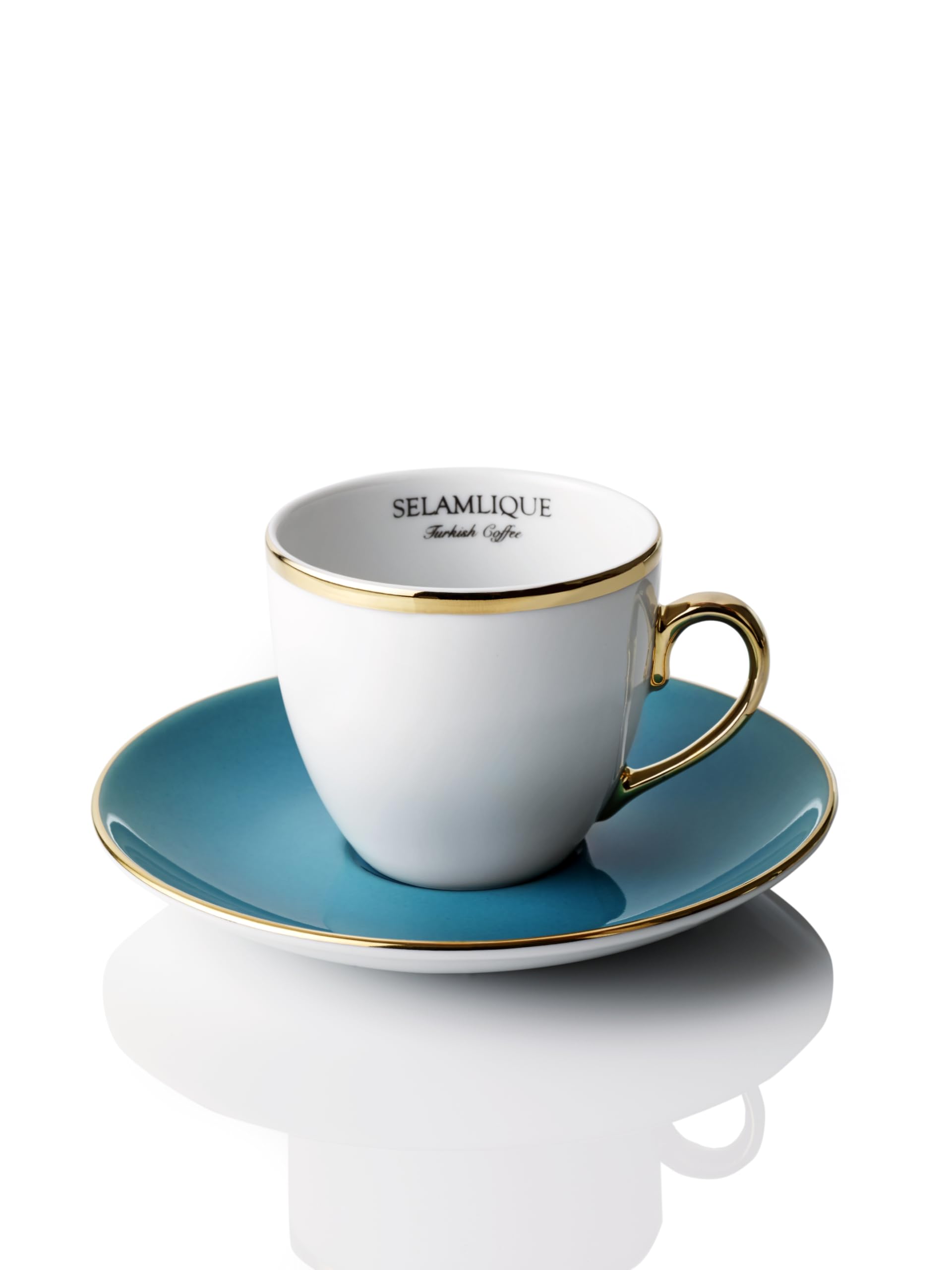 Premium 2-Piece Espresso Cup Set with Saucers - 2.7 oz Turkish Coffee Cups in Elegant Gift Box - Perfect for Home Brewing, Gifts & Coffee Shops
