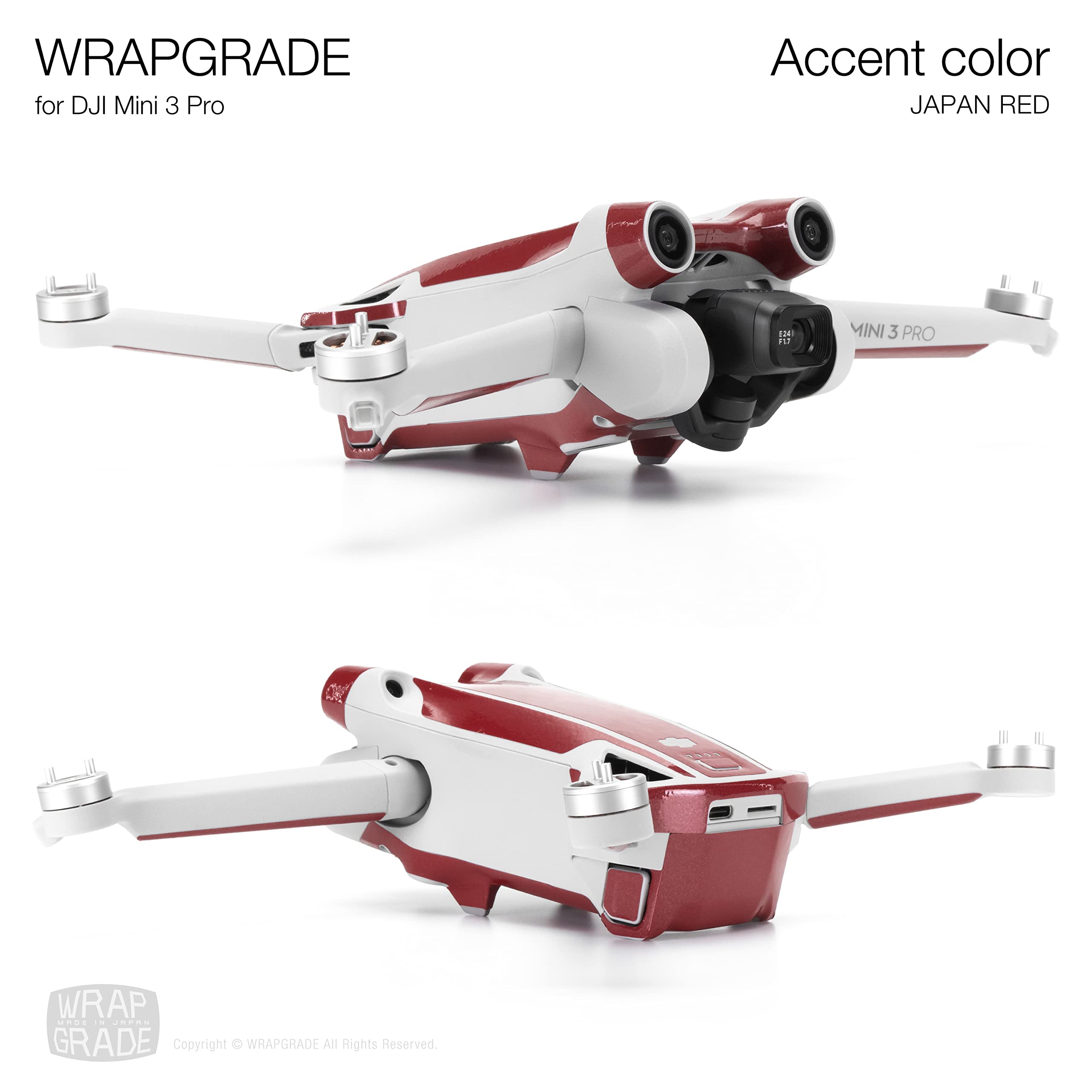 DJI Mini 3 Compatible Skin Wrap - Premium Japan Red Color Protective Cover | Perfect for Drone Protection, Customization & Aesthetic Enhancement | Ideal for Outdoor Aerial Photography & Travel Adventures