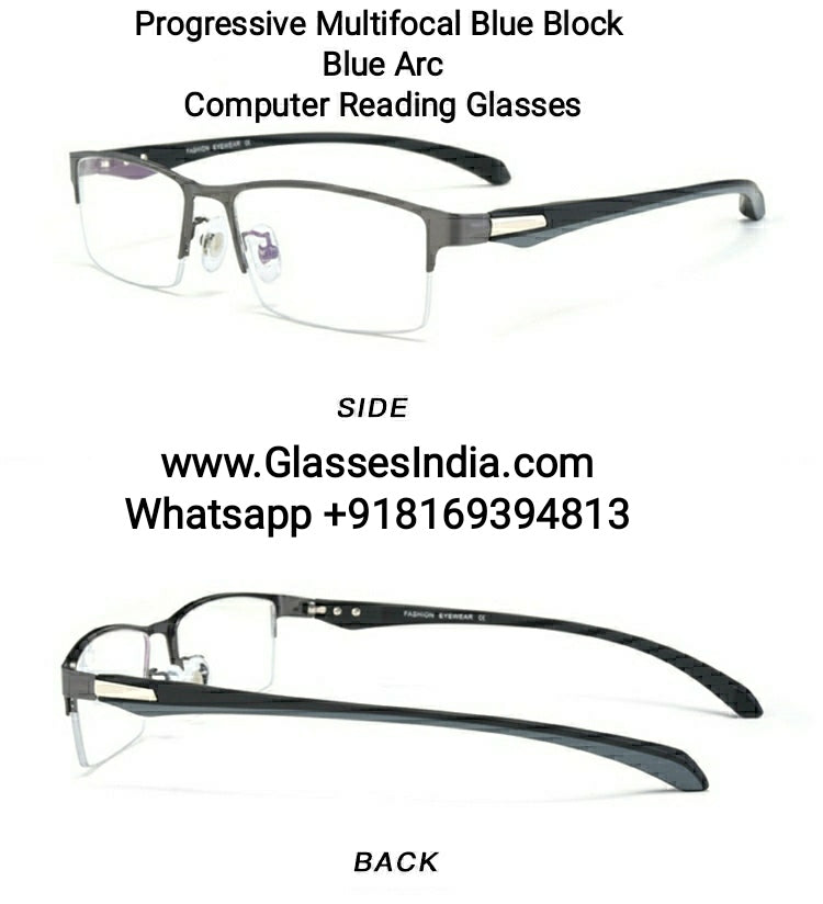 Blue Light Blocking Progressive Reading Glasses with Anti-Glare Arc Lenses - Perfect for Computer Work, Reading & Screen Time
