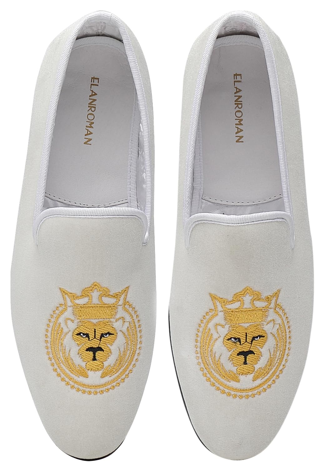 Premium Men's Velvet Loafers - Fashion Embroidered Slip-On Dress Shoes for Wedding, Prom & Party | ELANROMAN Comfortable Formal & Casual Wear for Special Occasions