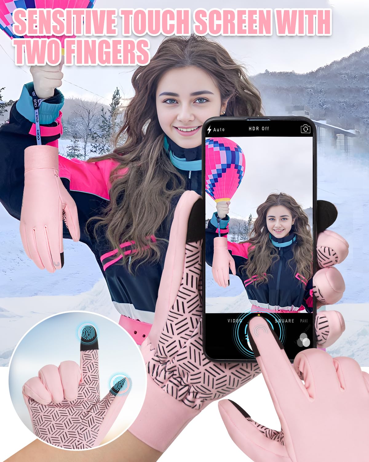RIGWARL Waterproof Winter Gloves for Men & Women - Touchscreen Compatible, Cold Weather Protection for Outdoor Activities, Skiing, Snowboarding & Daily Use