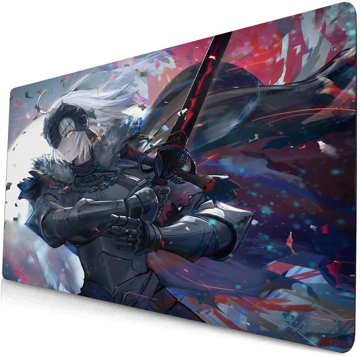 Fate Stay Night Anime Mouse Pad - Large Gaming Desk Mat for Computer & Keyboard | Saber Alter Fate Grand Order Design | Non-Slip Surface for PC Gaming & Office Work
