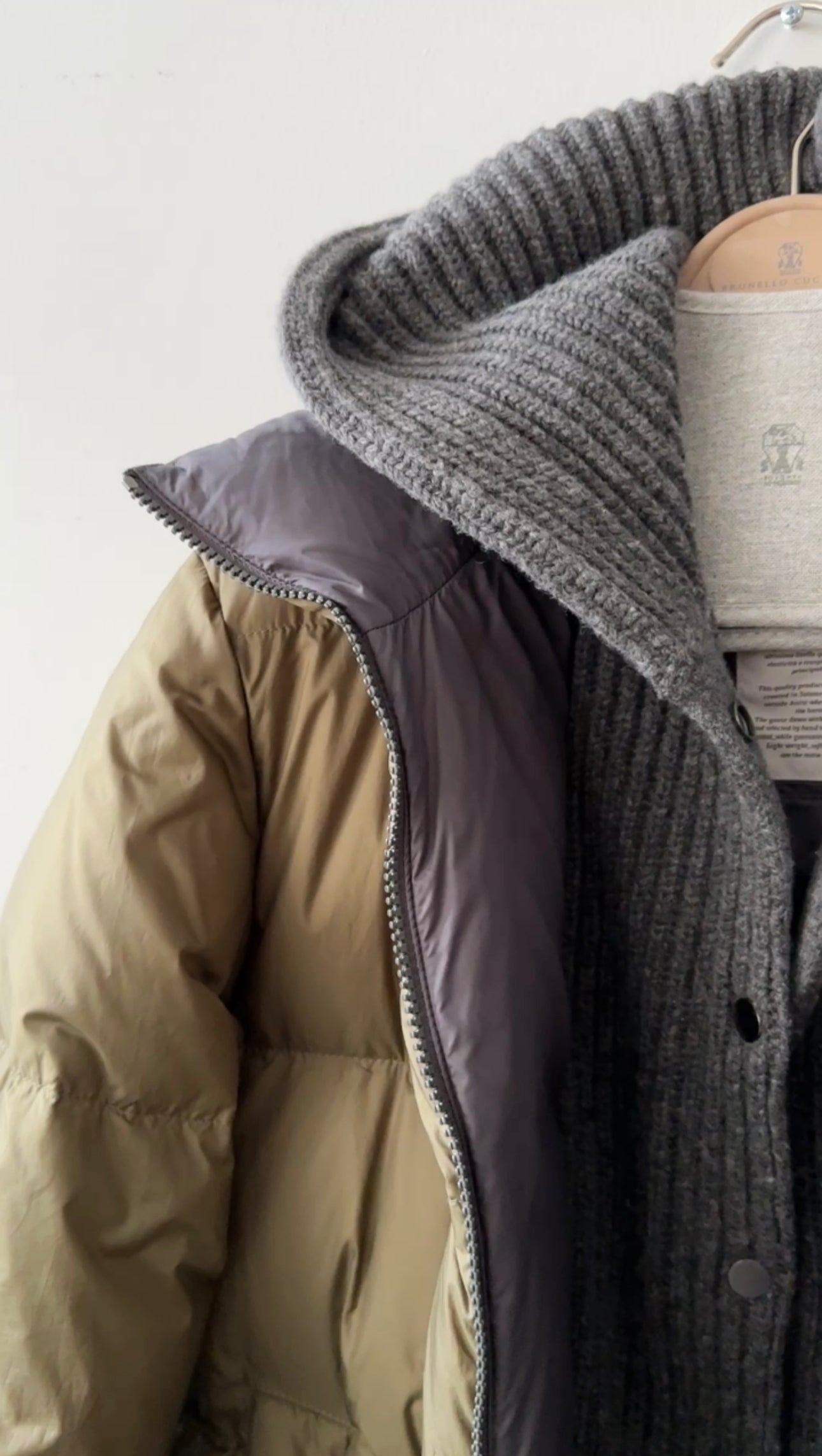 Brunello Cucinelli 2-in-1 Cashmere Down Puffer Jacket for Women - Luxury Winter Coat with Removable Hood | Perfect for Skiing, Travel & Cold Weather Fashion