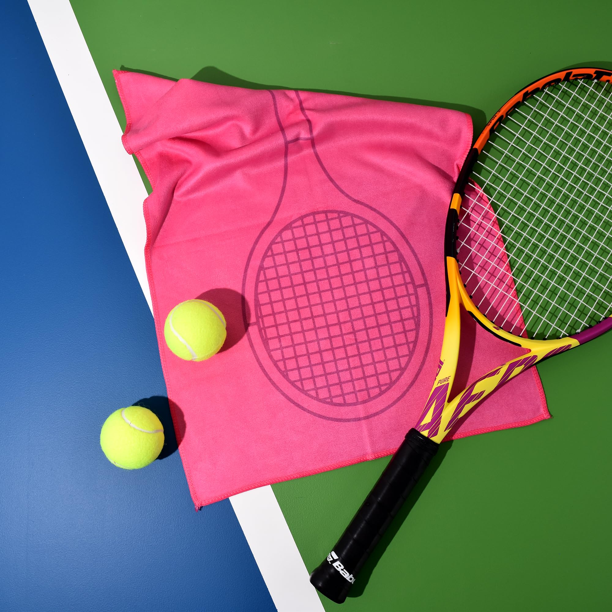 Premium Pink Tennis Towel - Quick-Dry & Absorbent for Tennis Players - Perfect for Courtside, Gym & Sports Activities
