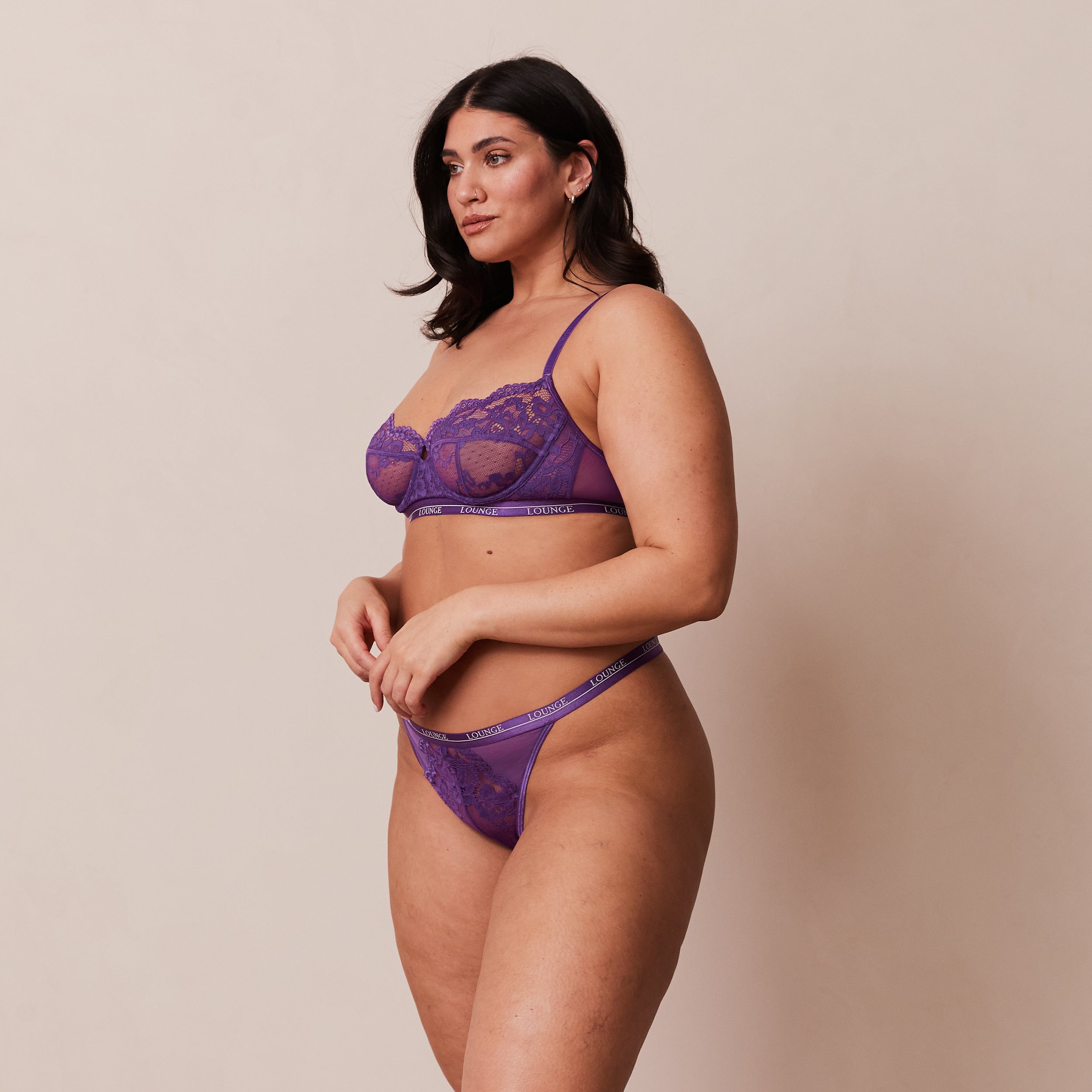 Blossom Balcony Bra - Purple Lace Underwire Push Up Bra for Women | Comfortable & Sexy Everyday Wear | Perfect for Date Night, Workout, and Lounge