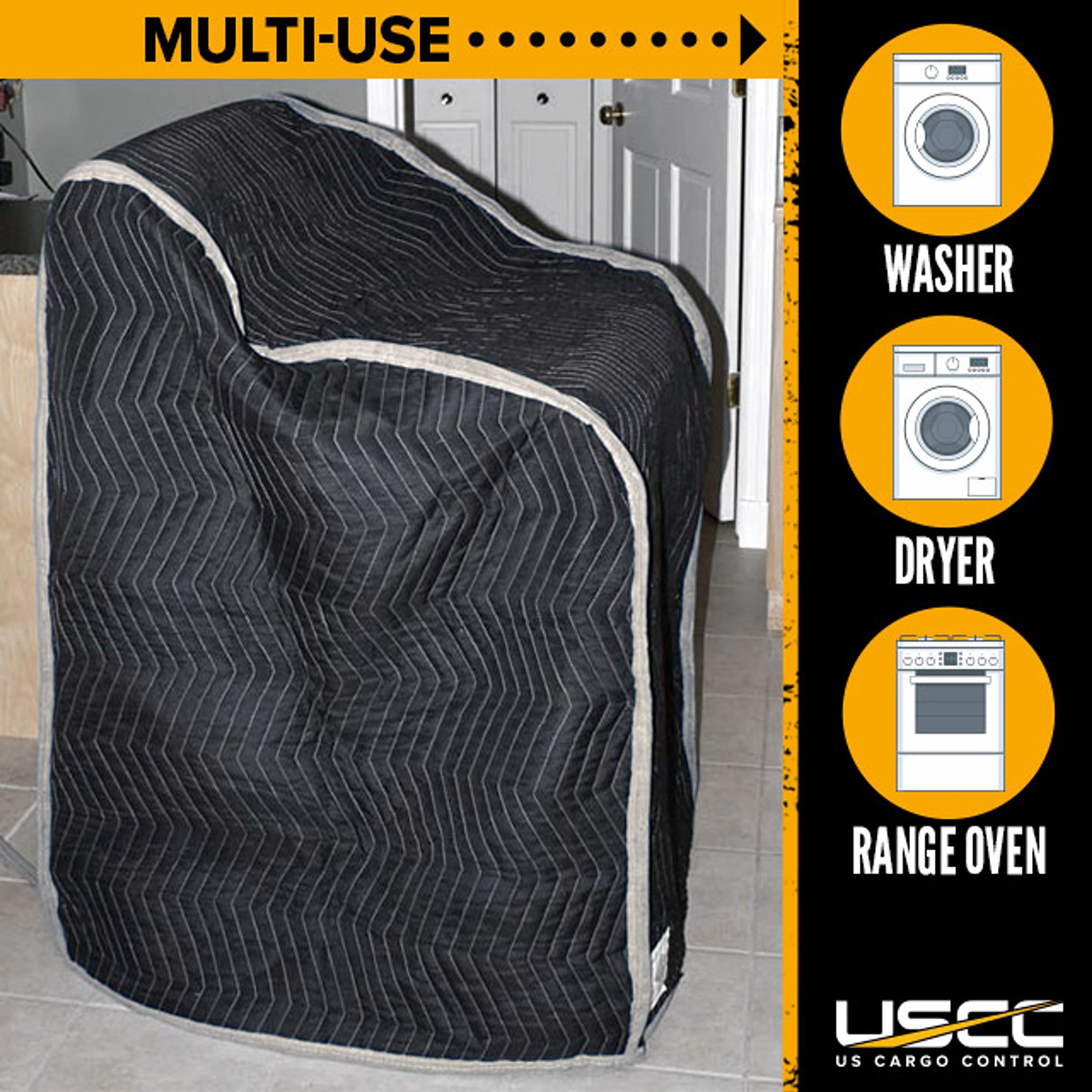 Quilted Washer Dryer Covers 30x46 (2-Pack) - Moving & Storage Furniture Pads for Appliances