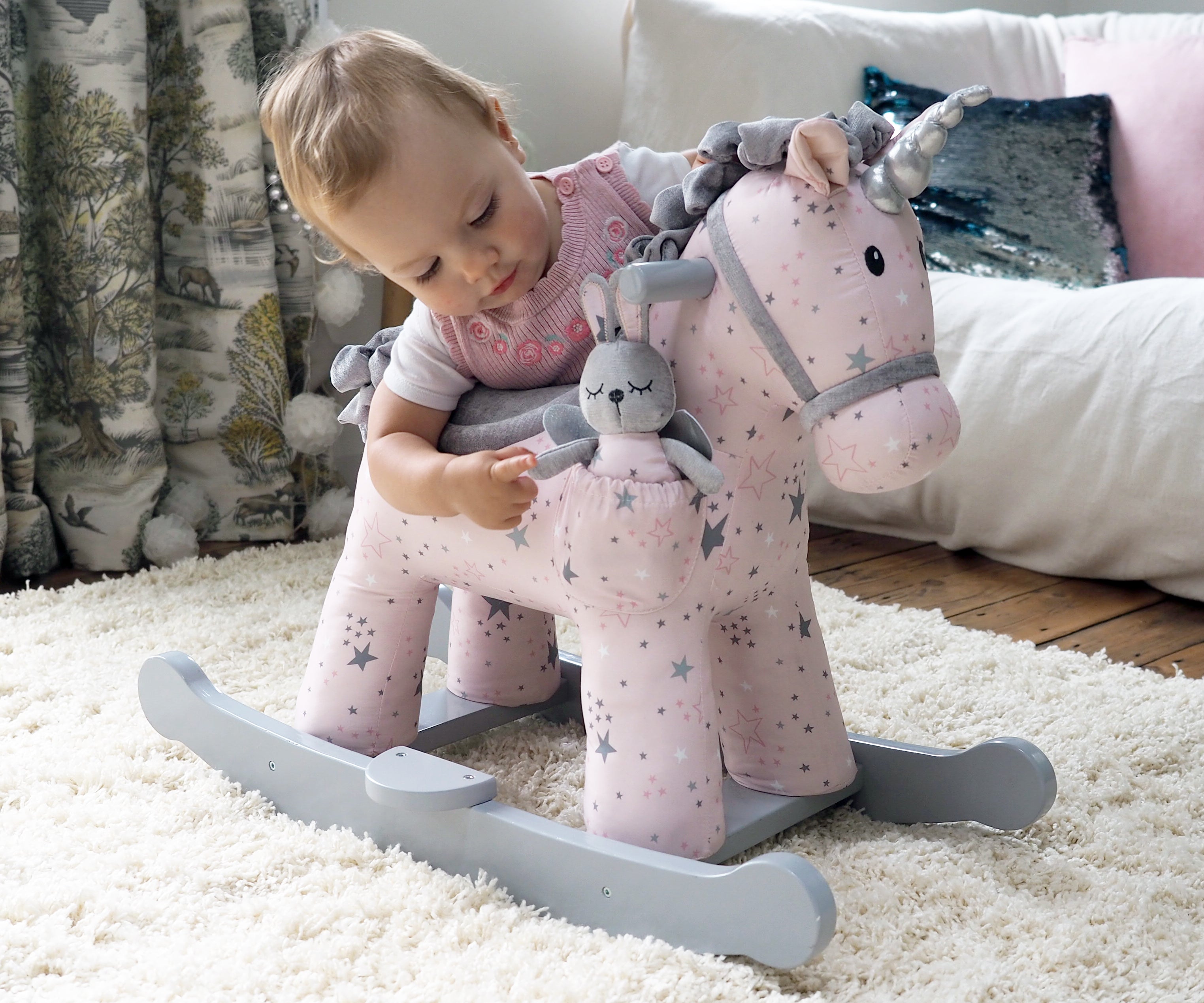 Celeste & Fae Rocking Unicorn Plush Toy - Soft Cuddly Stuffed Animal for Kids, Perfect for Bedtime, Playtime & Nursery Decor | Gift for Girls & Boys