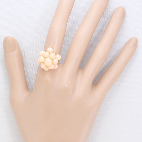 18K Yellow Gold Coral Ring for Women - Elegant Handmade Jewelry Gift for Birthday, Anniversary & Special Occasions