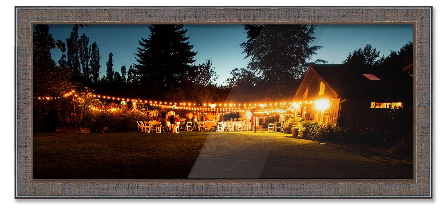 18x48 Pewter Picture Frame - Modern Wood Wall Frame with UV Acrylic Shatter Guard & Acid-Free Backing - Perfect for Family Photos, Living Room Decor, and Office Wall Art - Includes Hanging Hardware (No Mat Included)