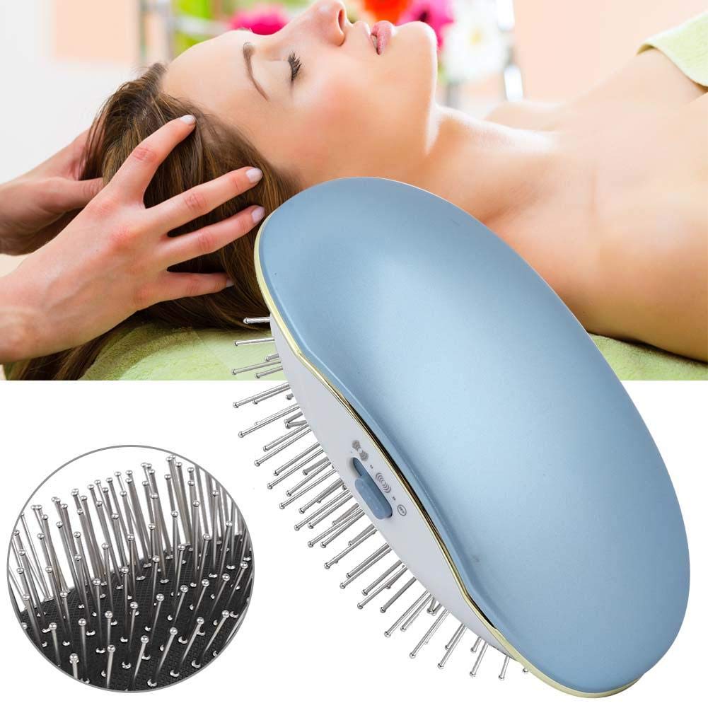 Electric Scalp Massage Comb with Negative Ion Technology - Anti-Static Portable Hairbrush for Relaxation & Hair Care (Blue) | Perfect for Home Use, Travel & Salon Styling