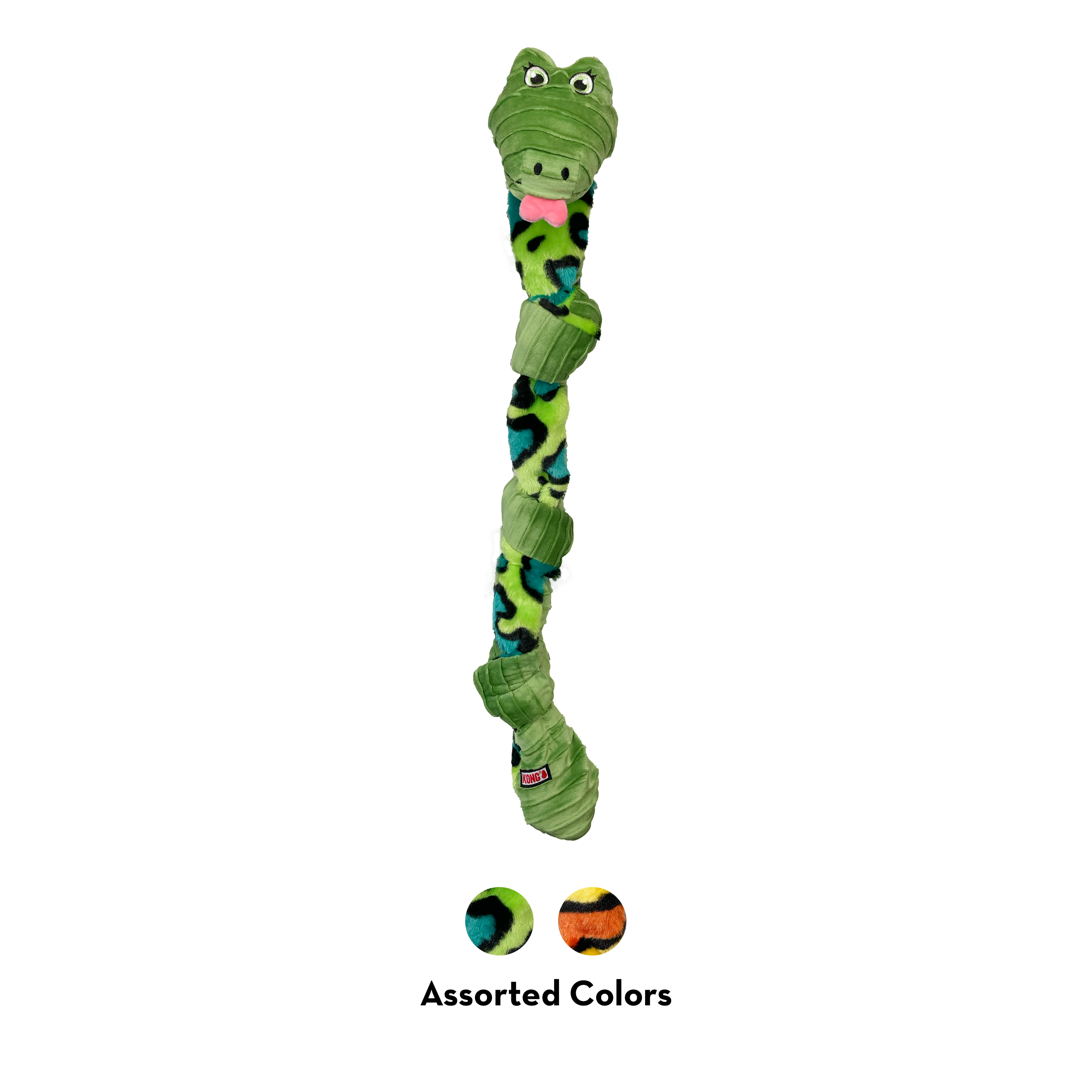 KONG Knots Snake Plush Dog Toy with Internal Rope & Squeaker - Durable Chew Toy for Aggressive Chewers, Interactive Play & Training - Perfect for Small, Medium & Large Dogs