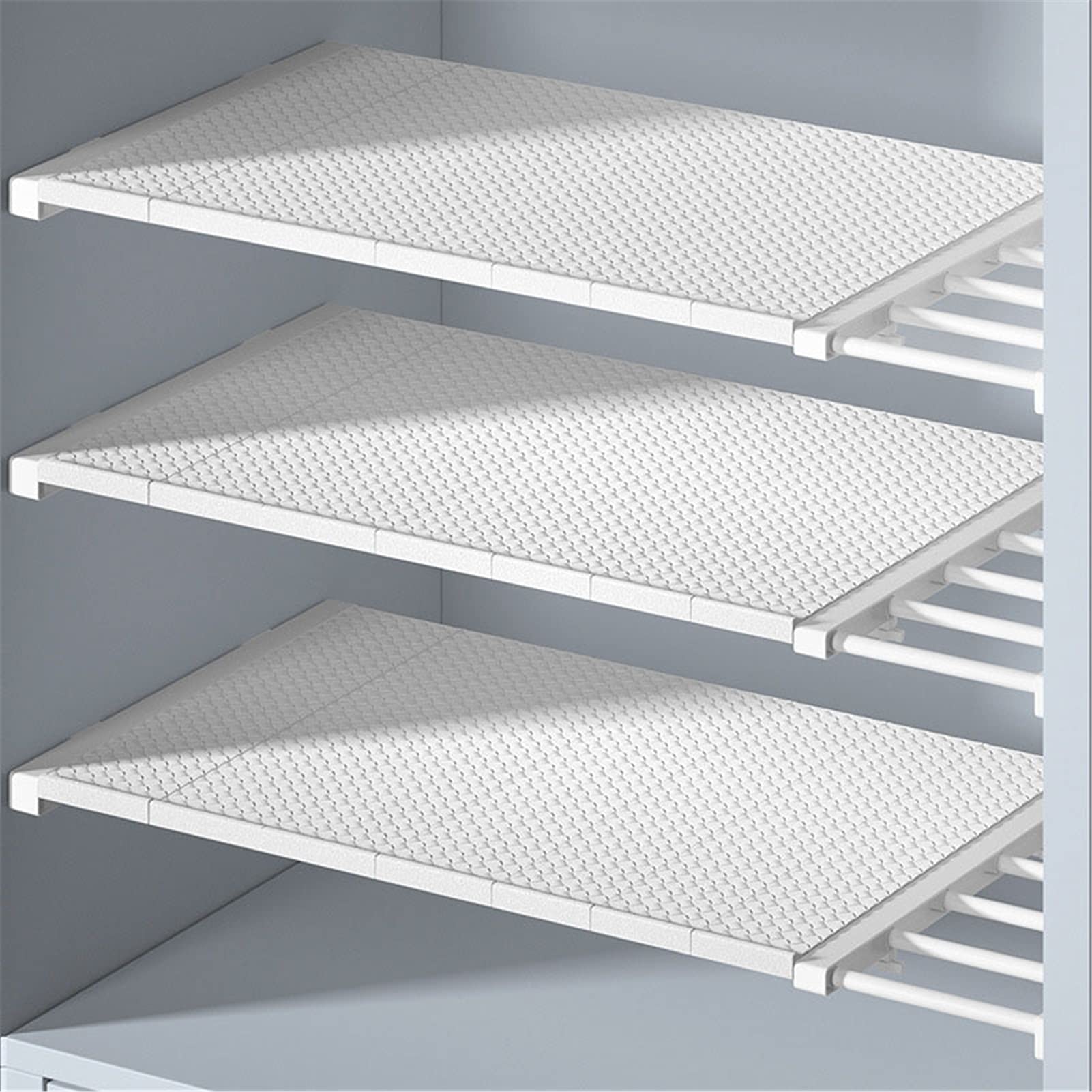 XIONGGG Adjustable Closet Shelf Divider - Extendable Wardrobe Organizer (24cm Wide, 50-80cm Length) for Kitchen, Bathroom & Bedroom Storage - Perfect for DIY Closet Organization & Space Saving