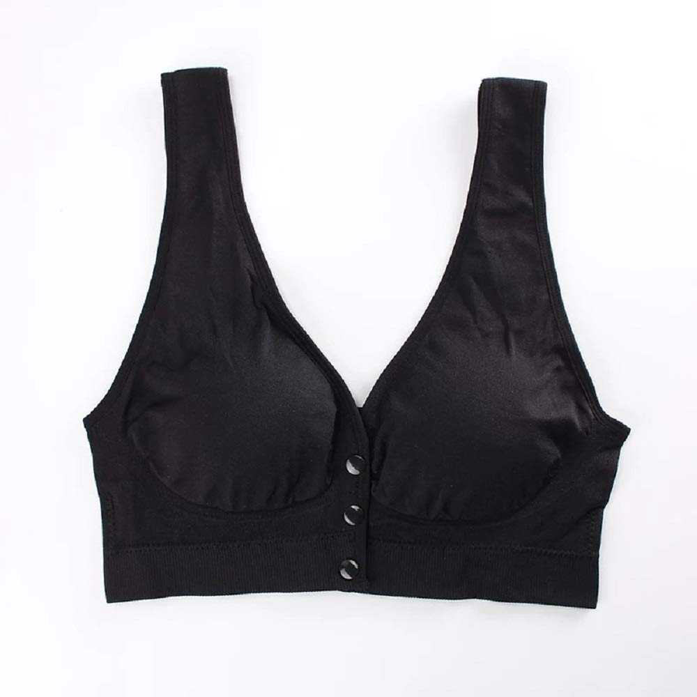 3 Pack Women's Front Close Sports Bras - Seamless Light Support Sleep Underwear, Easy On/Off for Yoga, Workout & Lounge Wear