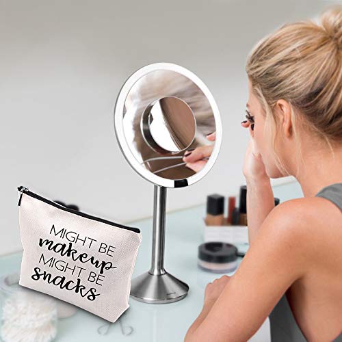 Stylish Novelty Makeup Bag with Zipper - Travel Cosmetic Organizer for Women | Perfect Gift for Makeup & Snacks Lovers | Compact Pouch for Daily Use, Travel & Storage | Talk Less Smile More Design