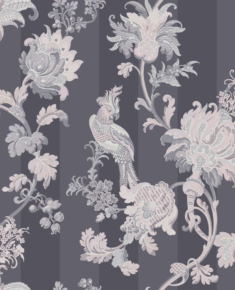 Cole and Son Zerzura Wallpaper - Slate Grey & Blush Pink Design | Premium Peel & Stick Wallpaper for Living Room, Bedroom, and Home Decor