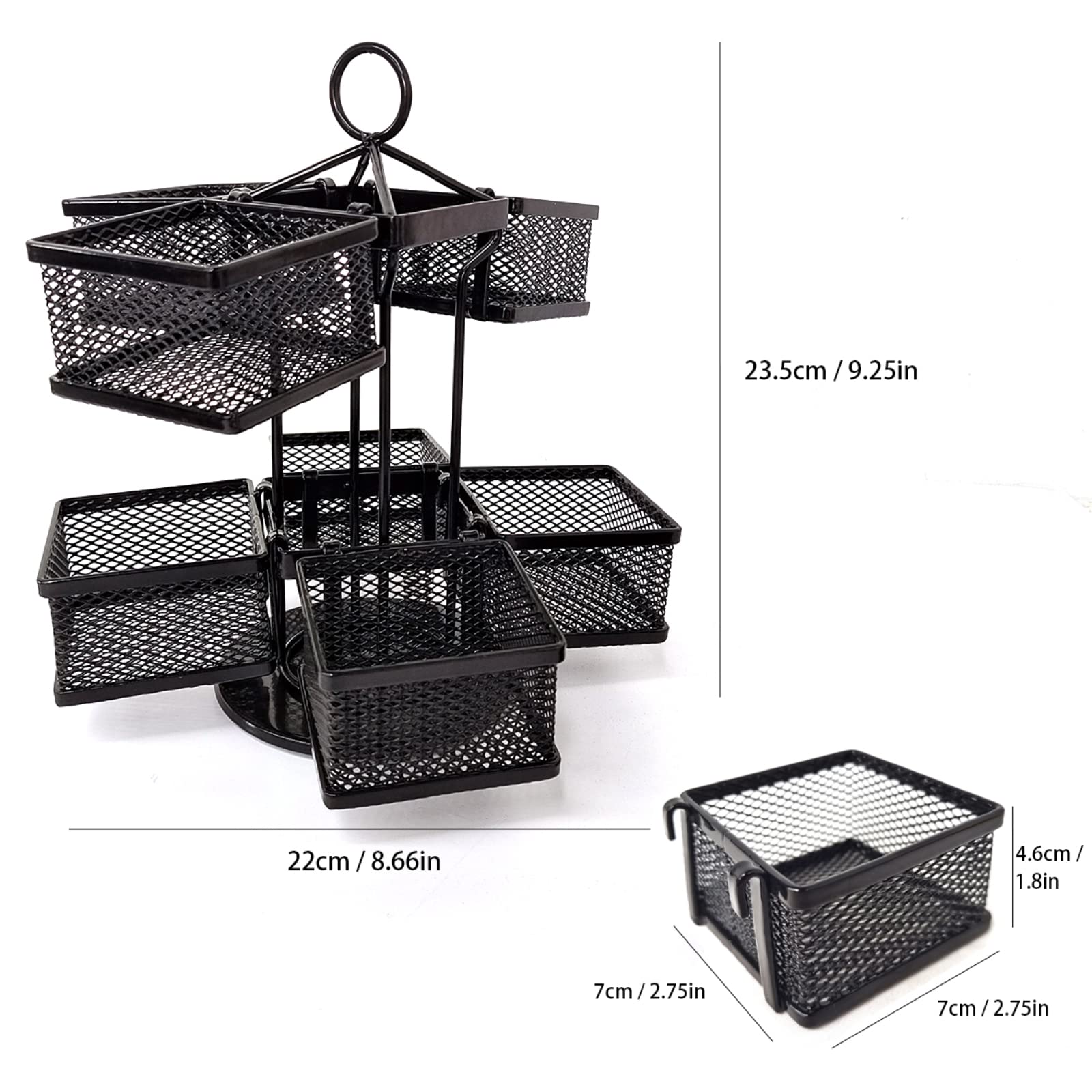 Rotating Tea Bag Organizer & Coffee Pod Holder - Adjustable Spinning Carousel Storage Basket for Kitchen Countertop, Cabinet, Pantry | Perfect for Organizing Tea Bags, K-Cups, and Coffee Pods in Small Spaces
