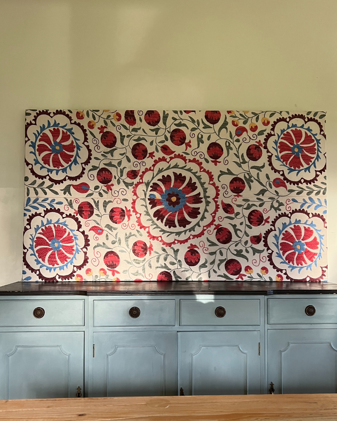 Suzani Embroidered Queen Size Headboard - Boho Chic Bedroom Decor for Master & Guest Rooms