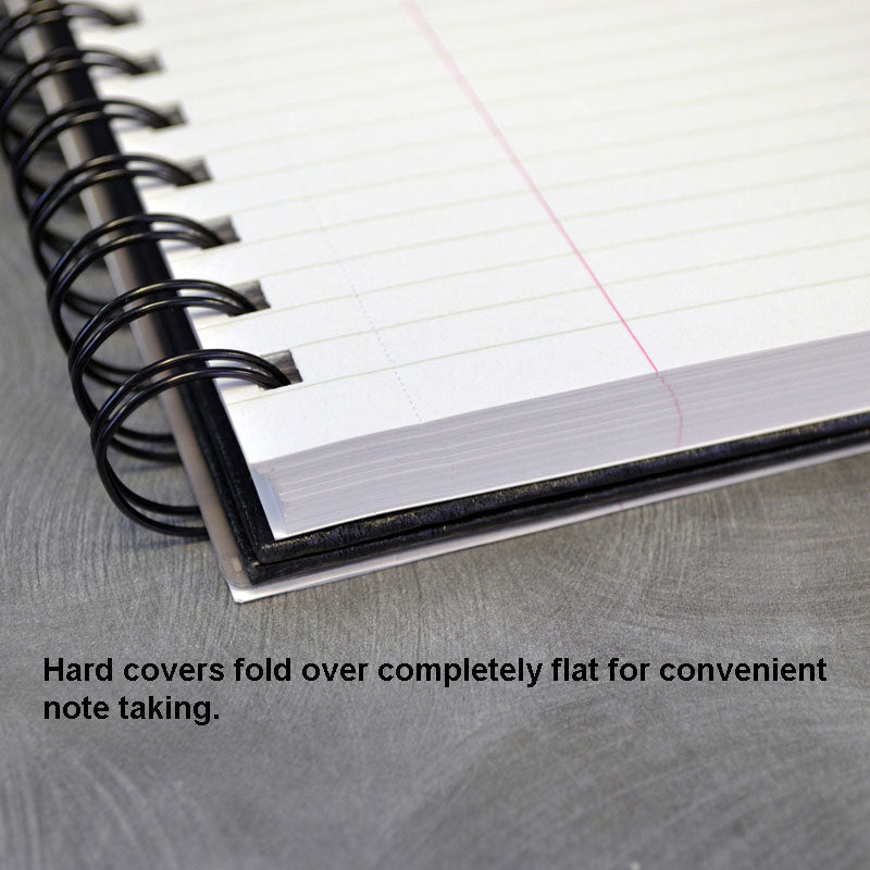 Premium Hardcover Business Notebook - 8 7/8 x 11 Inches, Legal Ruled Pages, 96 Sheets, Black - Perfect for Office Meetings, Business Planning & Professional Note Taking