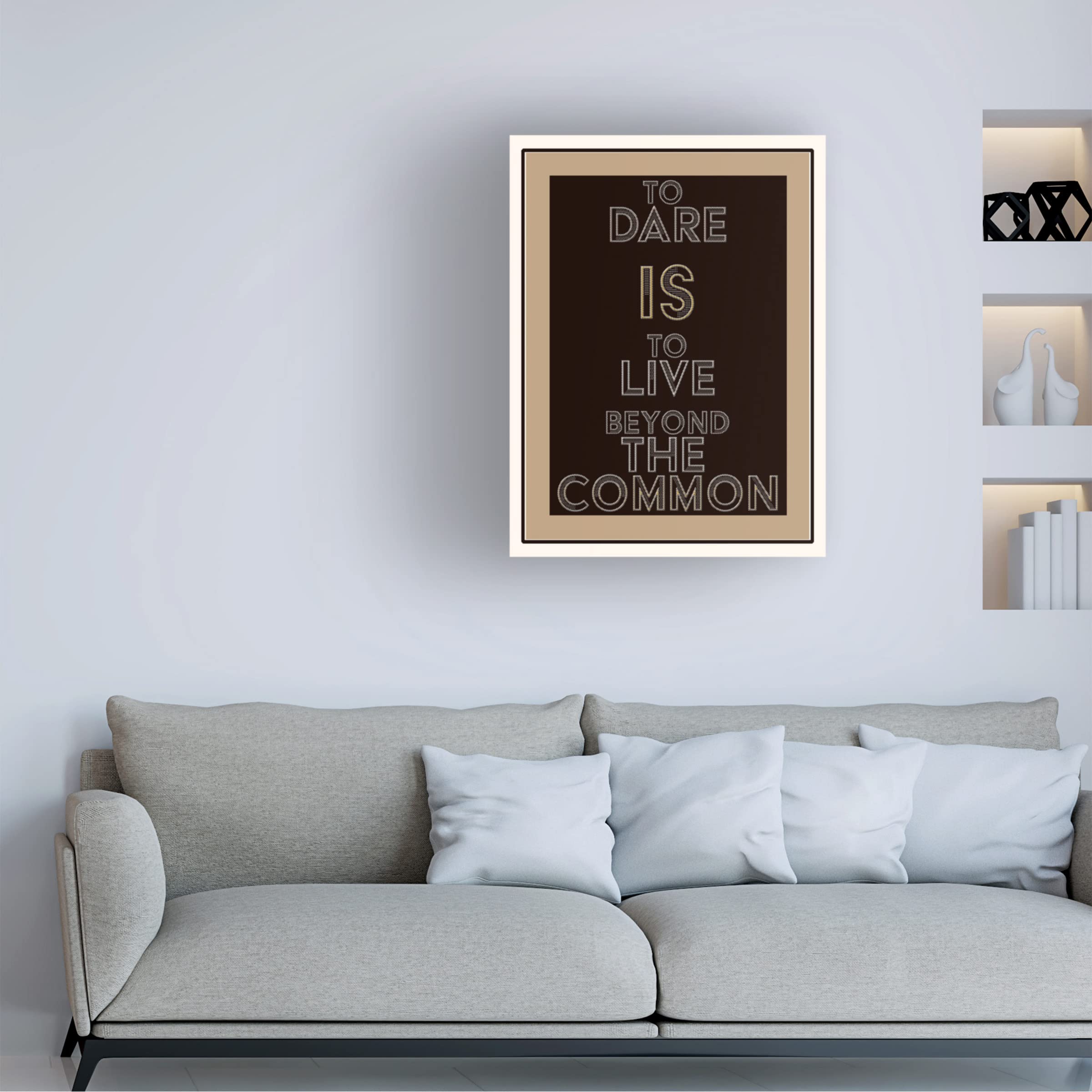 Dare Word Art Canvas Print by Richard Homawoo - Motivational Wall Decor for Home Office, Bedroom & Living Room - Inspirational Quote Artwork - Perfect Gift for Graduation & Housewarming