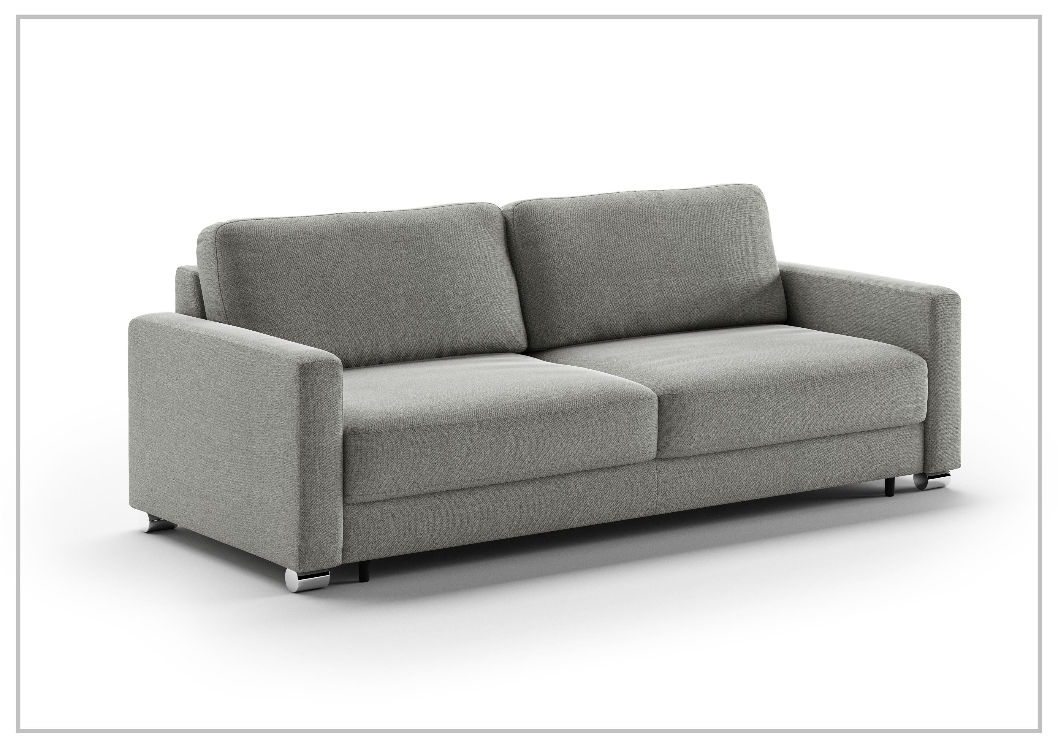 Luonto Hampton Sleeper Sofa Bed - King & Queen Size with Walnut/Chrome Legs - Perfect for Guest Rooms, Small Apartments & Home Offices