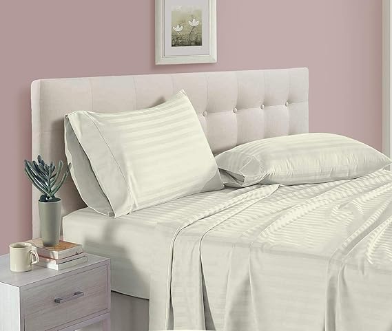 Luxury 1500-TC Egyptian Cotton Queen Sheets - Hotel Quality Bedding for Deep Pockets (60x80) - Perfect for Guest Rooms & Upscale Homes