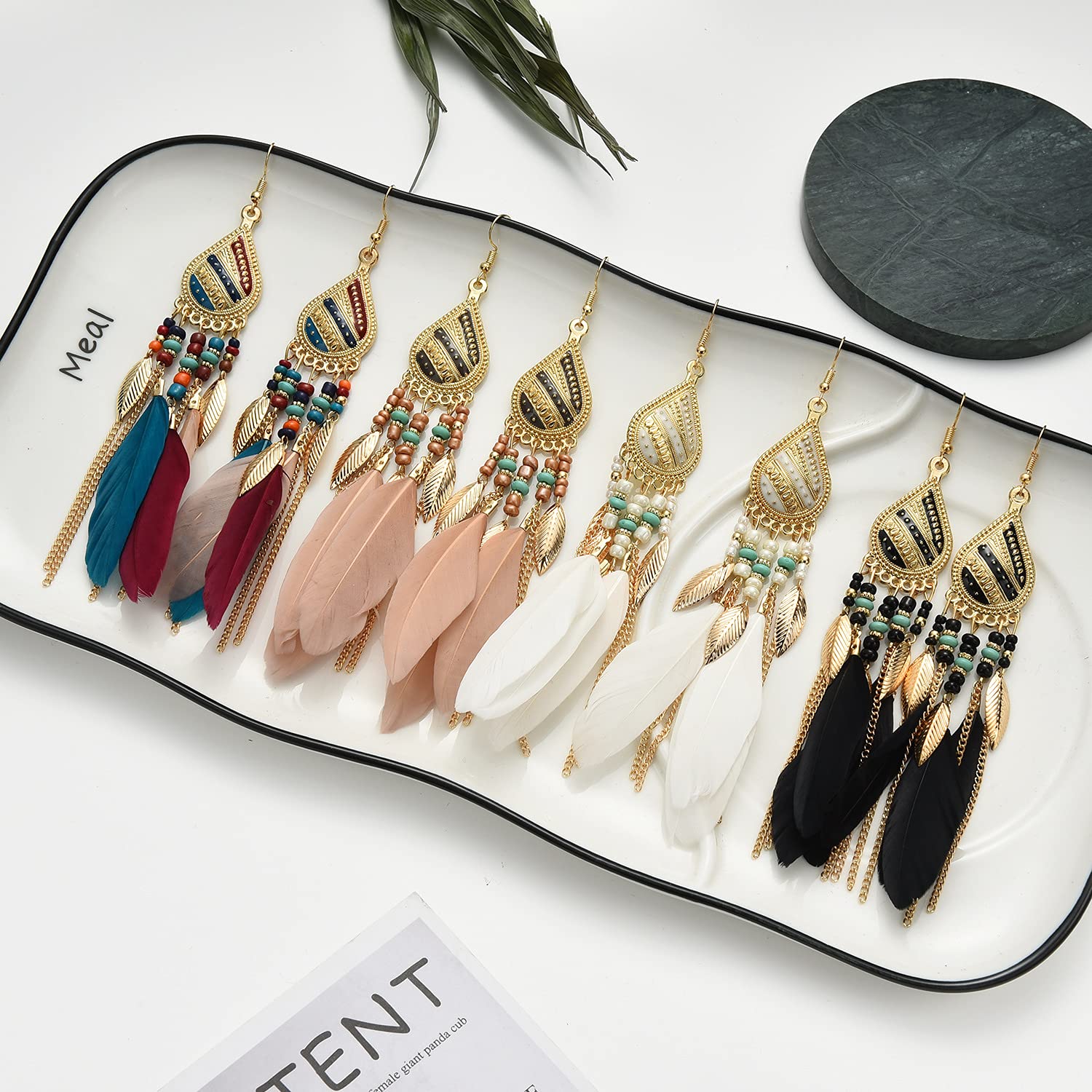 6 Pairs Bohemian Feather Earrings for Women - Long Fringe Tassel Drop Dangle Earrings Set with Dream Catcher Design, Perfect for Birthday, Christmas, Holiday Party & Festival Accessories | Boho Chic Jewelry Gift for Women and Girls