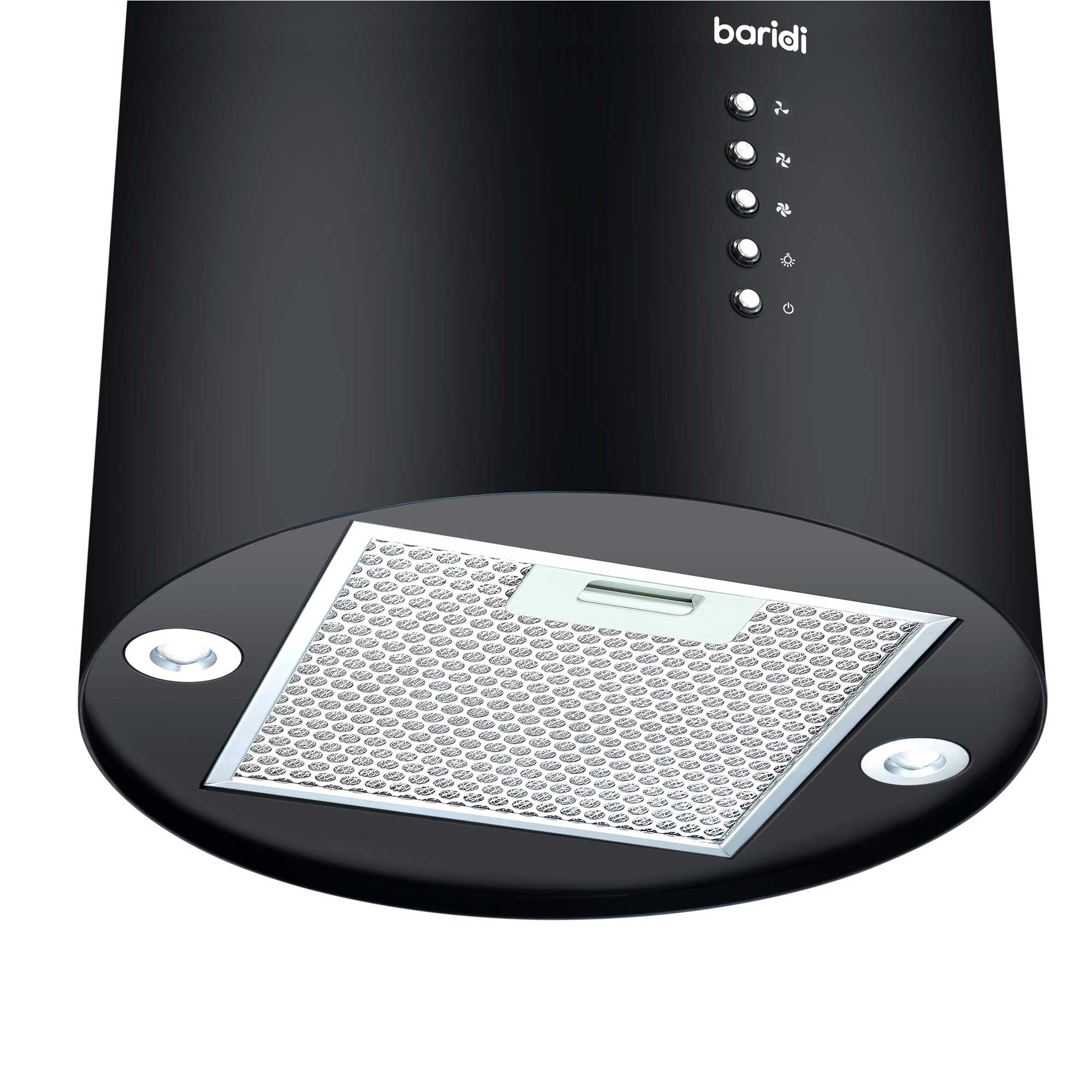 Baridi Island Range Hood - 35cm Pendant Style Kitchen Exhaust Fan with 3 Speed Settings - Black (DH219) - Perfect for Modern Open-Concept Kitchens and Restaurant-Style Cooking Areas