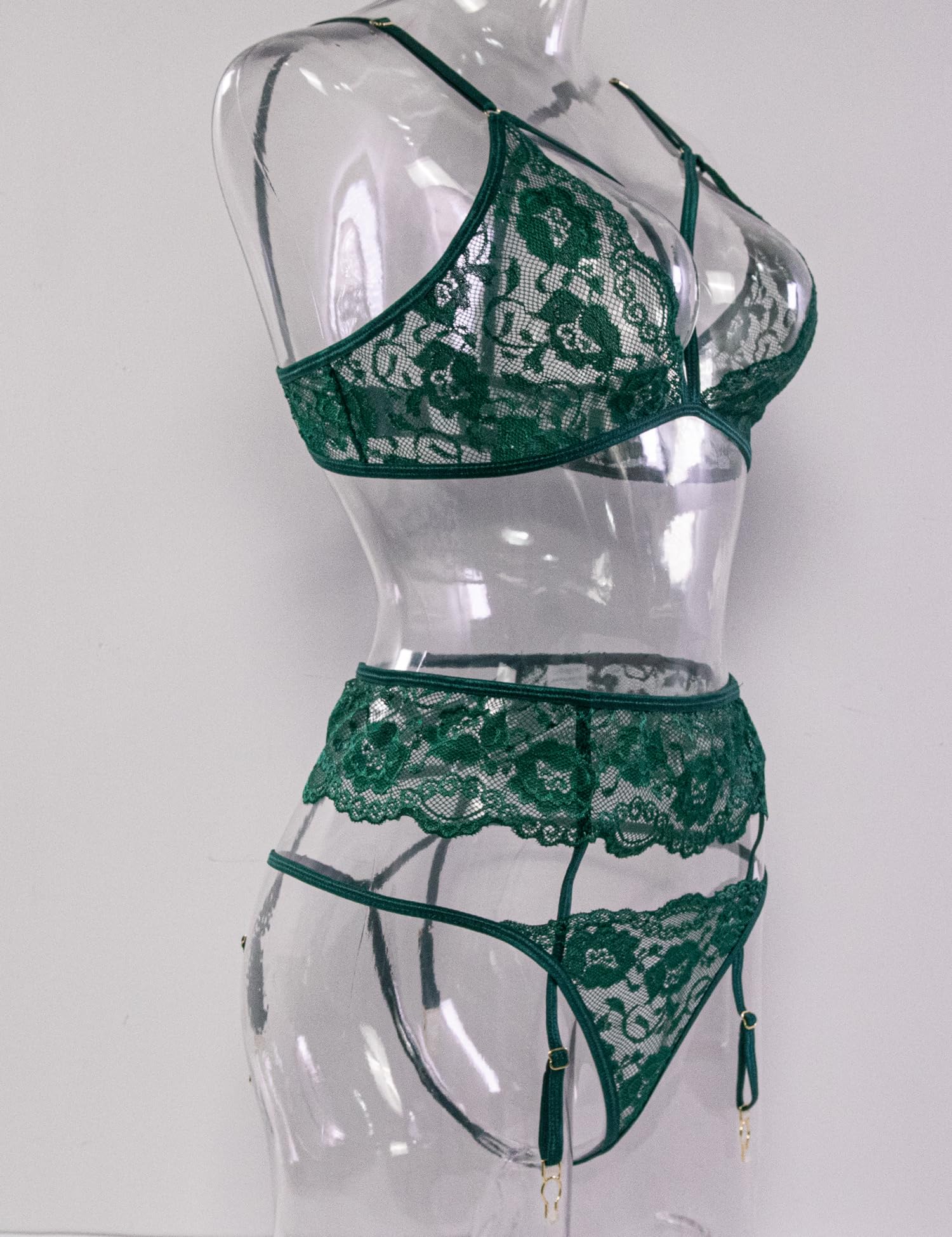 Sexy Women's Lingerie Set with Stockings, Gloves & Garter Belt - Valentine's Day Lingerie & Bridal Nightwear for Romantic Occasions