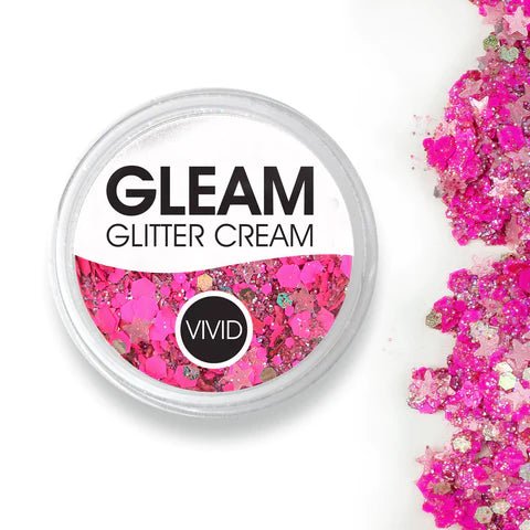Vivid Glitter Chunky Glitter Cream - 10g Jar Watermelon Gleam for Nails, Makeup & Body Art | Vegan & Cruelty-Free Cosmetic Glitter