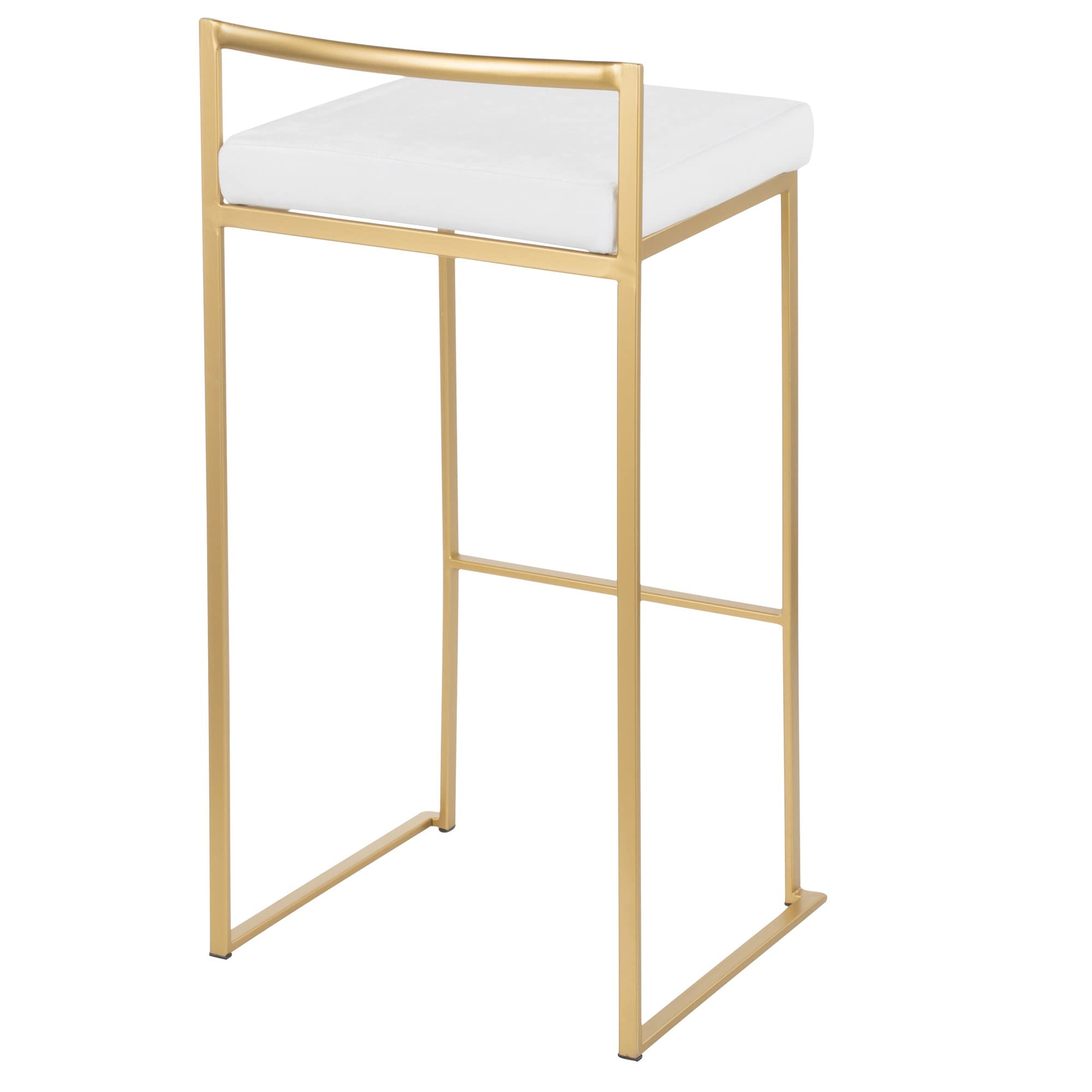 Fuji Stacker Bar Stool Set of 2 - Modern Adjustable Height Bar Chairs for Kitchen Island, Breakfast Nook & Home Bar - Durable Metal Frame & Comfortable Seat