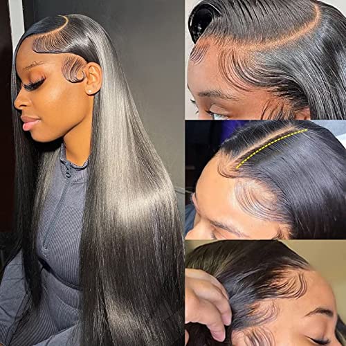 13x4 HD Lace Front Wigs Human Hair Brazilian Straight Glueless Wig with Baby Hair - 150% Density 20 Inch Transparent Lace Frontal Wig for Black Women | Perfect for Daily Wear, Special Occasions & Protective Styling