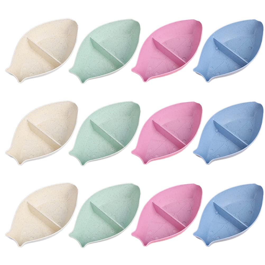 UPKOCH 12 Pcs Fish-Shaped Sauce Dishes - Multipurpose Dipping Bowls for Soy Sauce, Vinegar & Condiments | Perfect for Sushi, Dumplings & Asian Cuisine