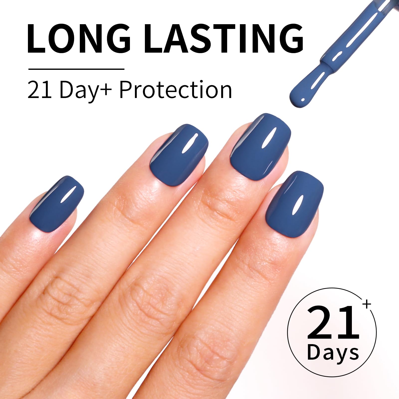 Blueberry Blue UV LED Gel Nail Polish - 0.54oz Salon Quality for Home Manicure | Fall/Winter Nail Art