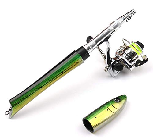 Portable Telescopic Fishing Rod and Spinning Reel Combo Kit - Mini Fishlike Design for Saltwater & Freshwater Fishing | Perfect for Travel, Camping, and Outdoor Adventures