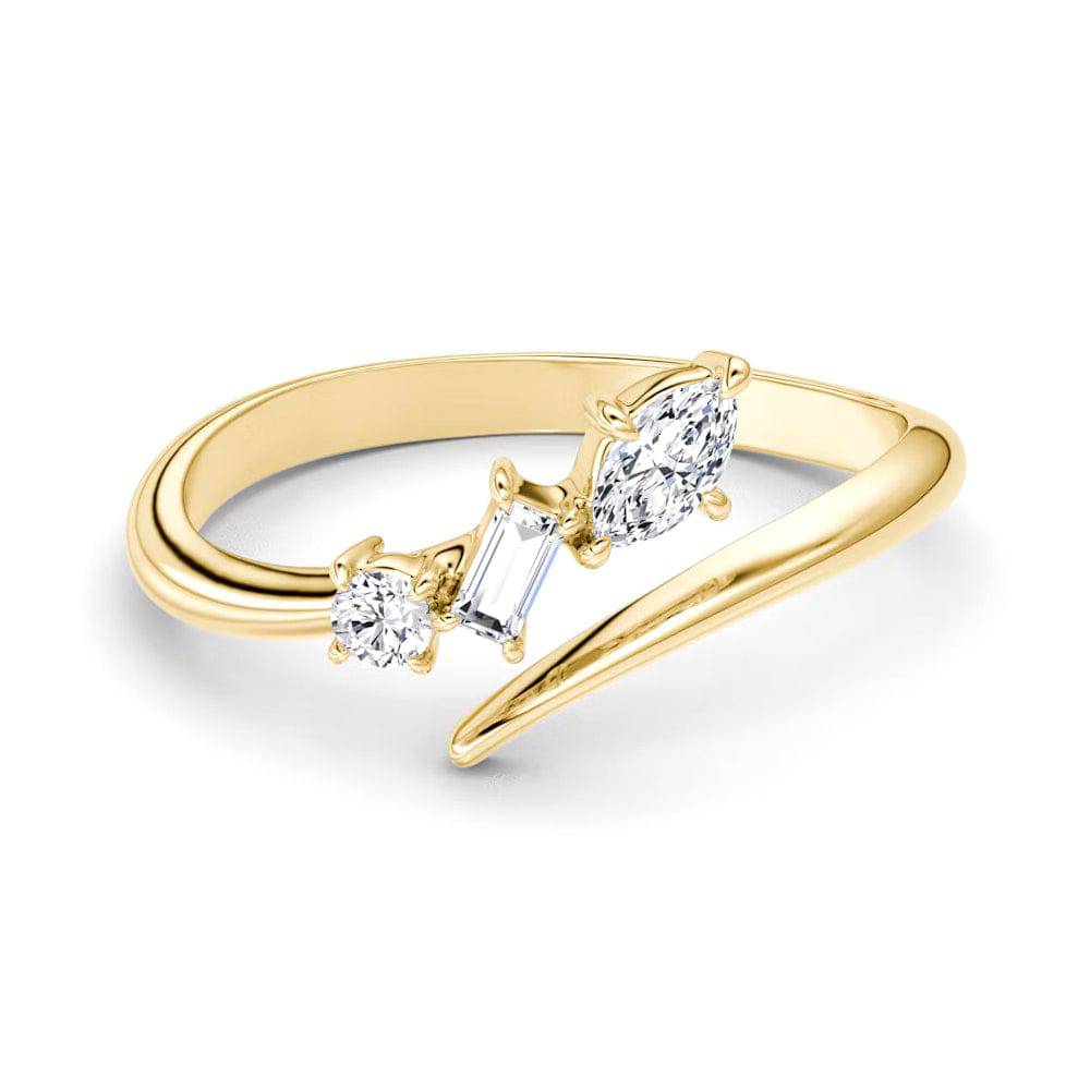 Exquisite Mixed Cut Three Stone Lab Grown Diamond Promise Ring - Perfect for Engagements, Anniversaries & Romantic Gifts