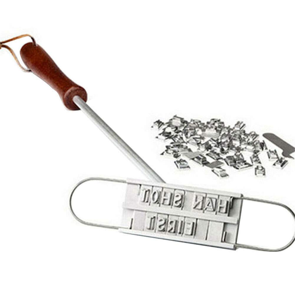 VALINK 55 Letters DIY Wooden Handle Grill Stamp - Custom Meat Branding Iron for Steak, Burger & BBQ - Perfect for BBQ Parties, Cookouts & Personalized Meat Marking