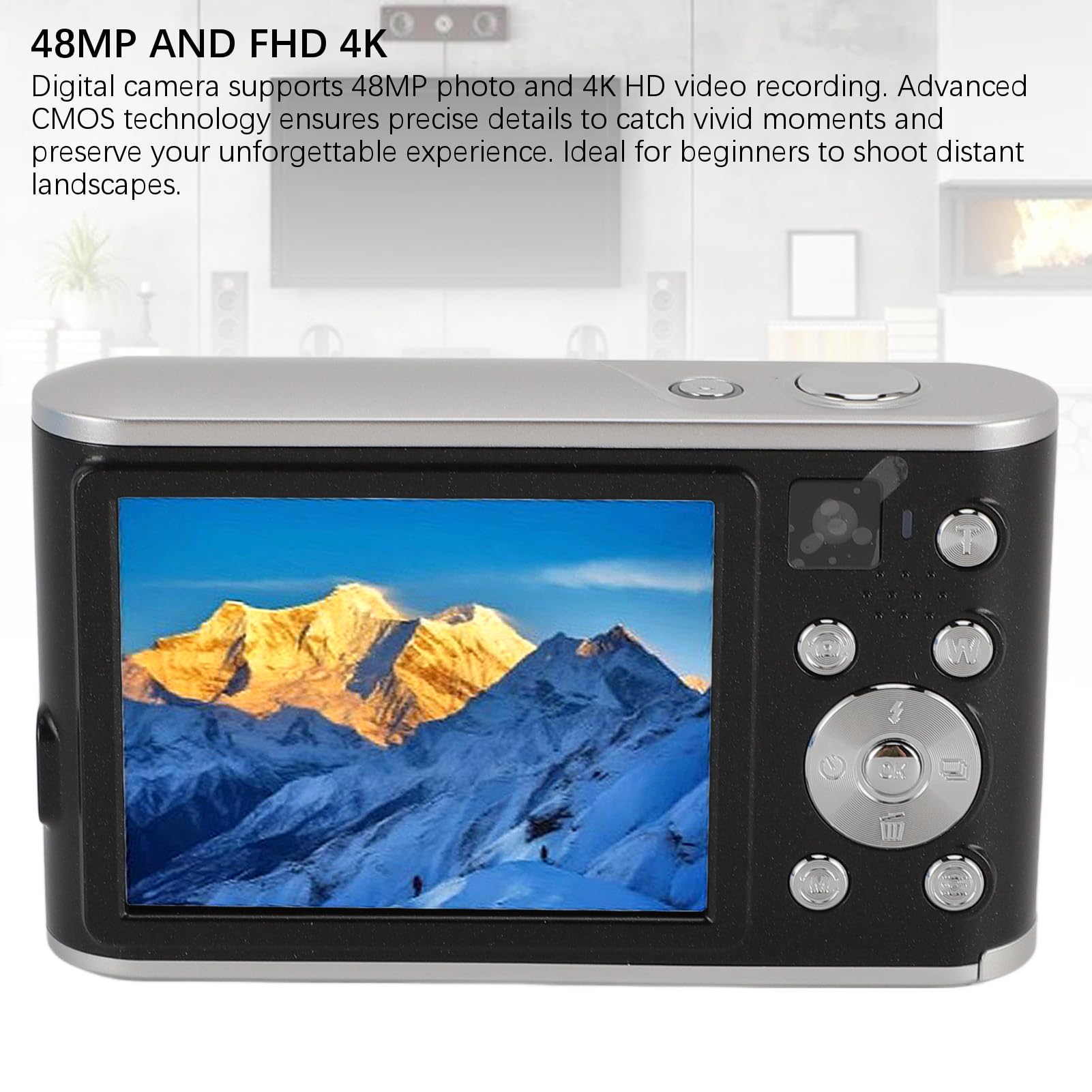 4K Digital Camera 48MP Autofocus Compact Camera with 2.8 Inch LCD Screen, Rechargeable Vlogging Camera for Beginners, Students & Travel Photography (Black) - Perfect for YouTube, TikTok & Everyday Shooting
