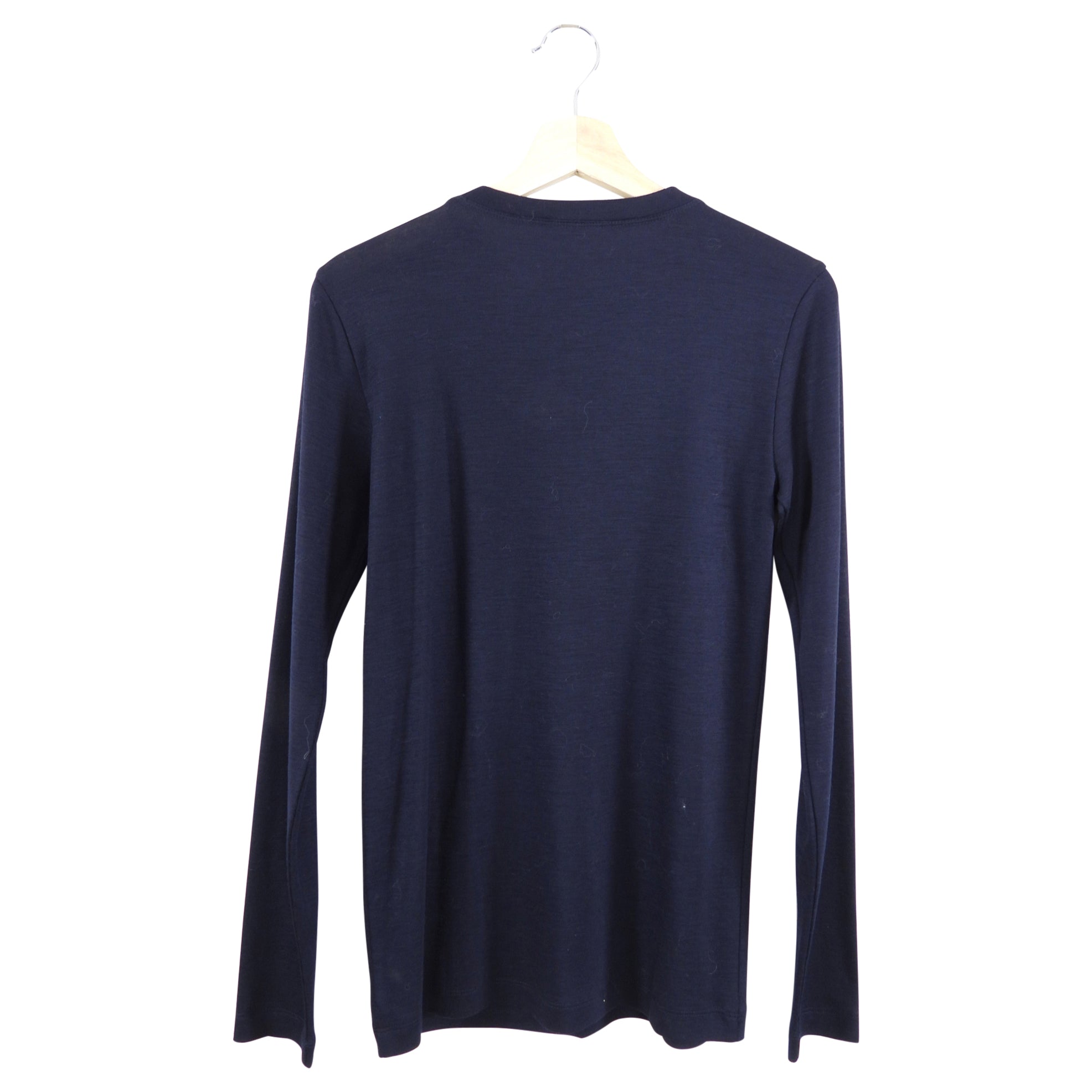 Brunello Cucinelli Navy Blue Cashmere Long Sleeve Knit Sweater with Monili Pocket - Luxury Women's Winter Pullover for Office & Casual Wear