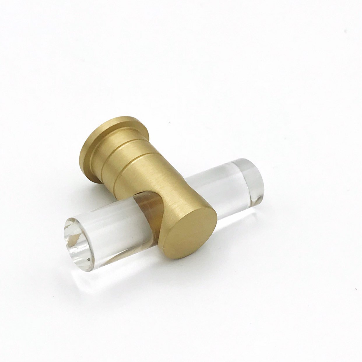 Lucite and Satin Brass Drawer Pulls & Cabinet Knobs - Vintage Style Hardware for Kitchen Cabinets, Dressers & Furniture (Set of 10) - Perfect for Home Renovation & DIY Projects