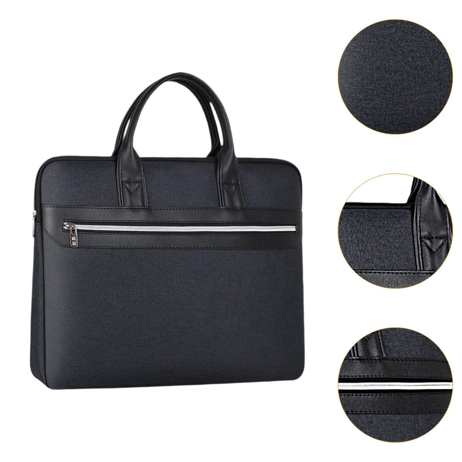 Oshhni A4 Document Organizer Bag - Large Capacity Waterproof Laptop & File Carrier for Office, Business, Travel - Black (Fits Papers, Tablets & Essentials)