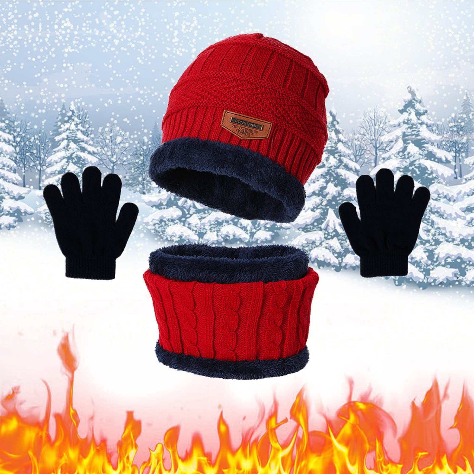 Warm Winter Knitted Hat, Mittens & Scarf Set for Toddlers & Kids - Cozy Beanie, Gloves & Neck Warmer Gift Set for Boys & Girls - Perfect for Snow Play, Outdoor Adventures & Holiday Photos