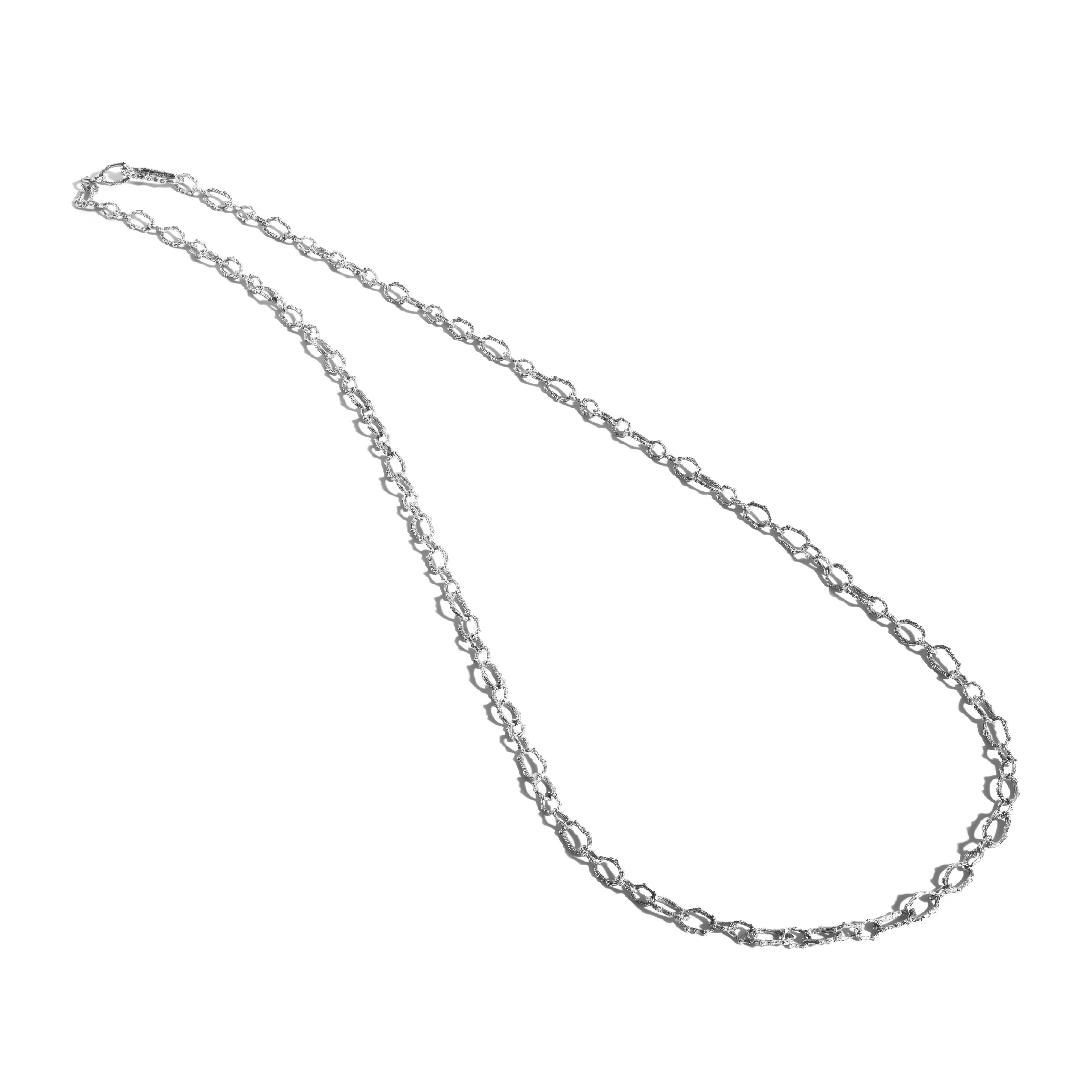 Enchanted Forest Link Necklace - Elegant Silver Chain Jewelry for Women, Perfect for Weddings, Parties & Everyday Wear