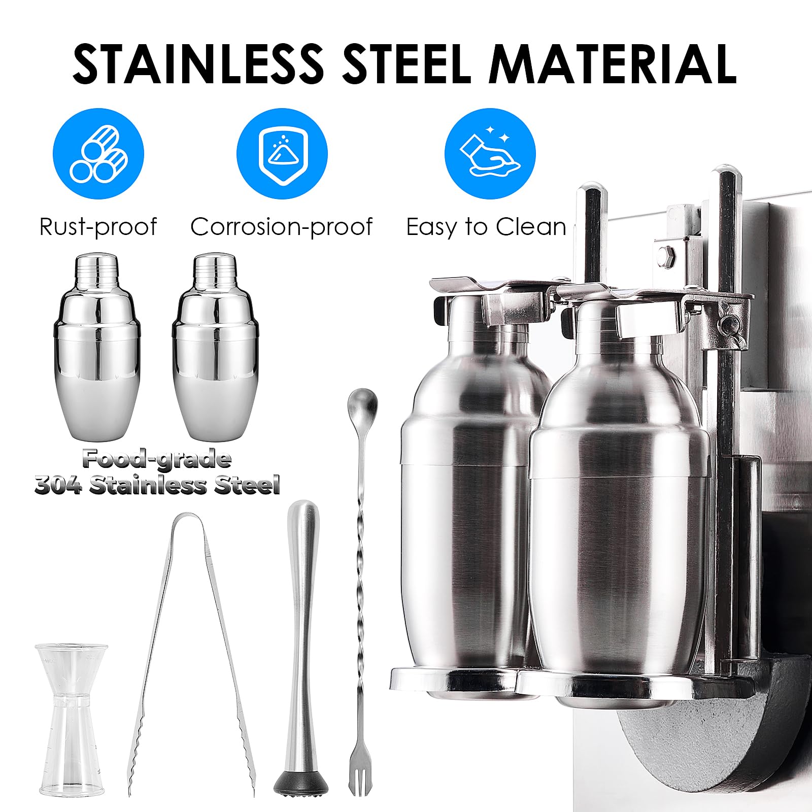 Electric Milk Tea Shaker Machine - Automatic Dual Frame Cocktail & Bubble Tea Mixer, 400r/min Stainless Steel with 750ml Double Cups - Perfect for Boba Tea, Juice, Coffee, Milk & Wine - Ideal for Tea Shops, Cafes & Home Bars