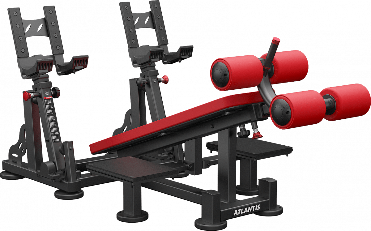 ATLANTIS Adjustable Decline Dumbbell Bench with Pivoting Backrest - Perfect for Home Gym Strength Training & Weightlifting Workouts