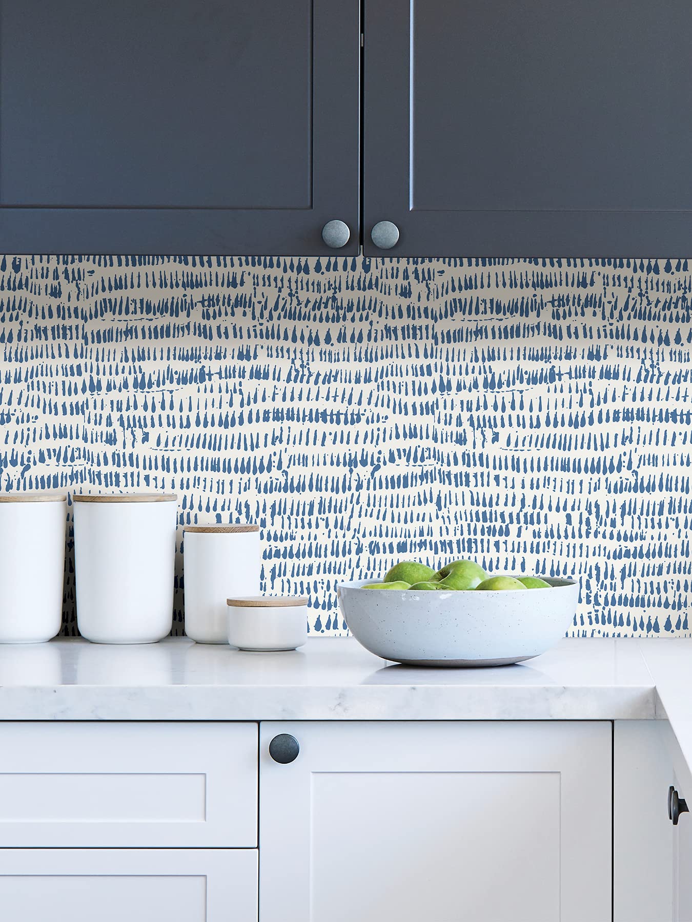 NuWallpaper Blue Kylver Peel & Stick Wallpaper - Self-Adhesive Removable Wallpaper for Bedroom, Living Room, Kitchen - Easy to Install & No Glue Needed - Waterproof & Durable Home Decor