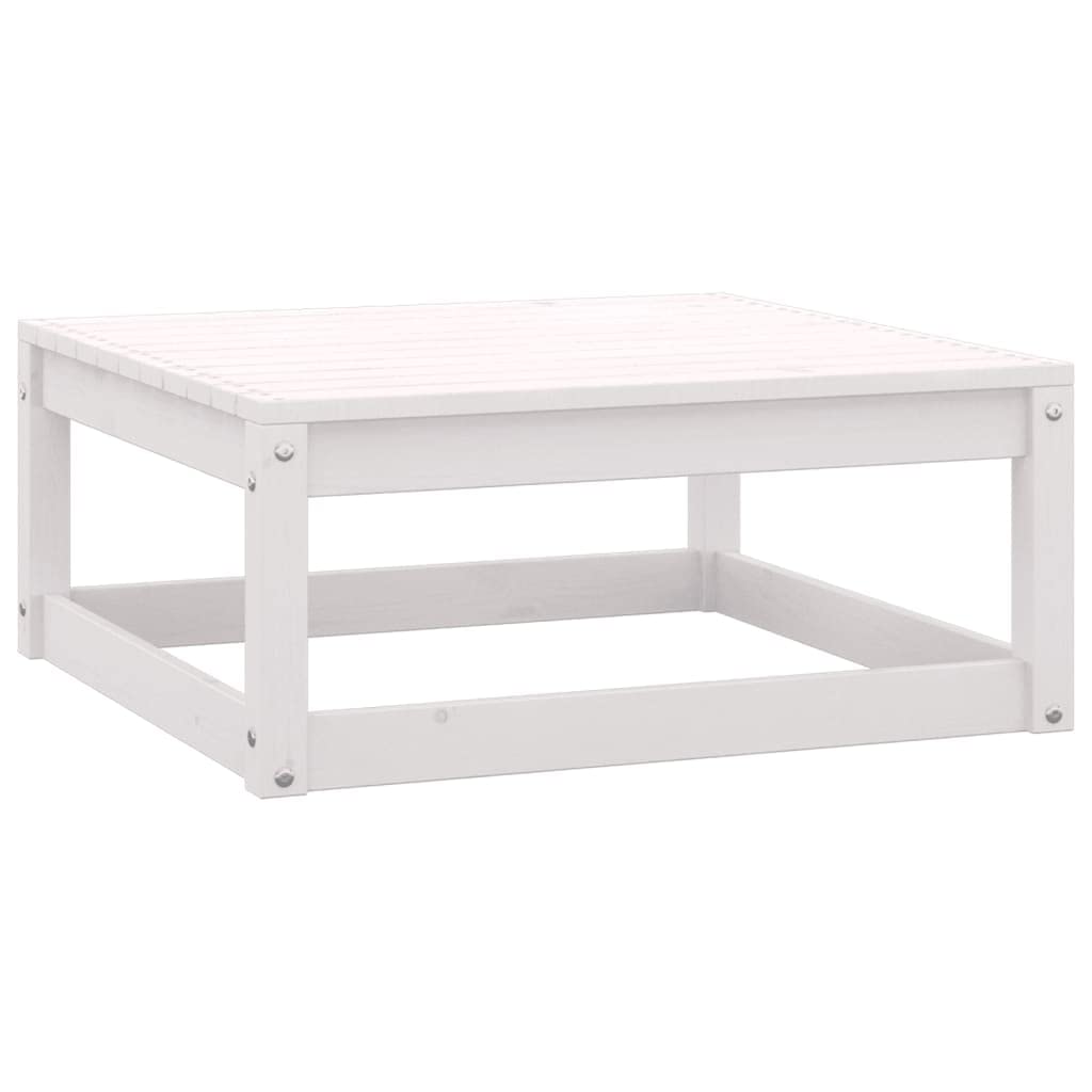 vidaXL Solid Pine Wood 2-Piece White Patio Lounge Set with Cushions - Durable Modular Outdoor Furniture, Weather-Resistant, Easy Assembly & Maintenance - Perfect for Poolside, Garden or Backyard Relaxation
