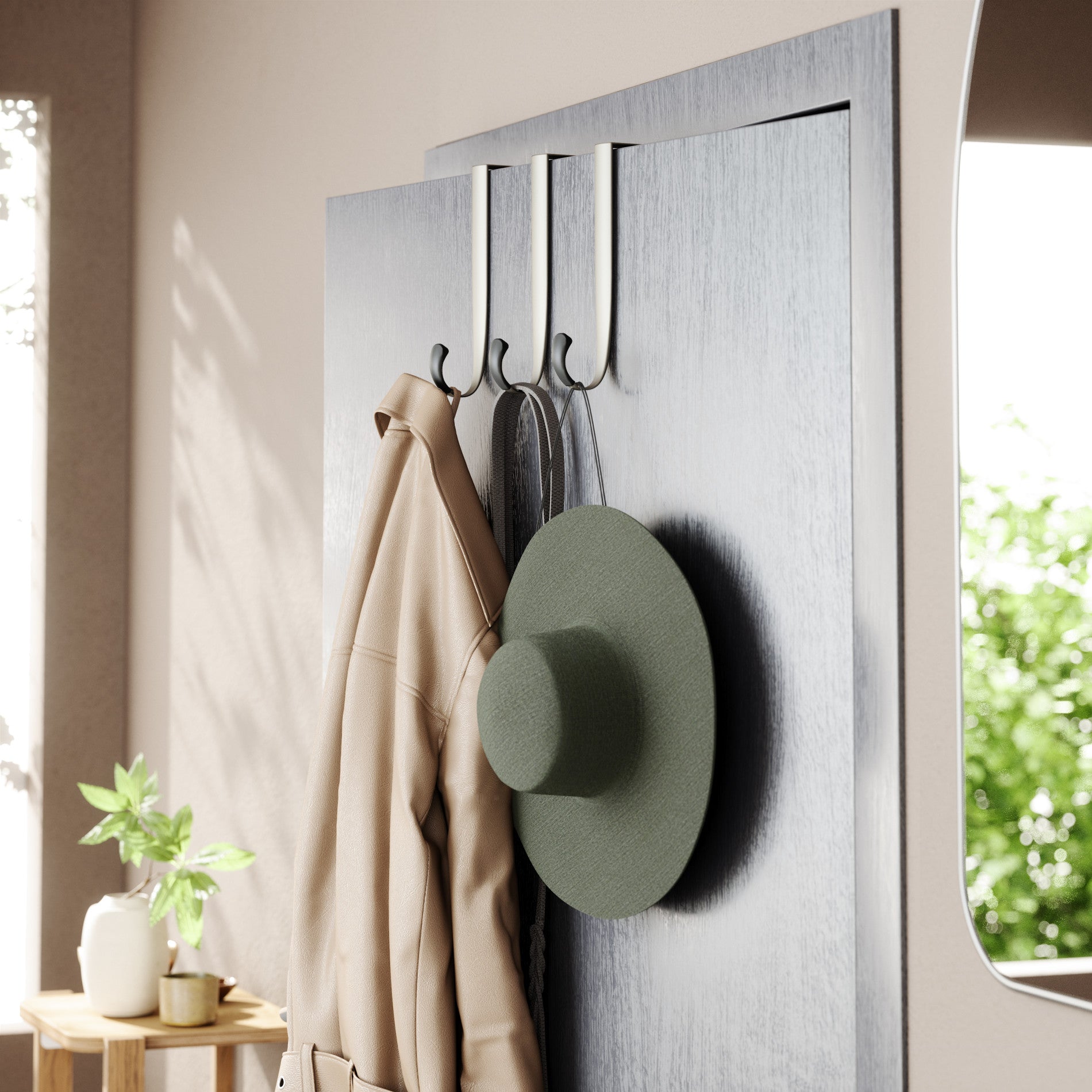 Over The Door Hooks Set of 3 - Heavy Duty Space Saving Hangers for Bathroom, Bedroom & Closet Organization