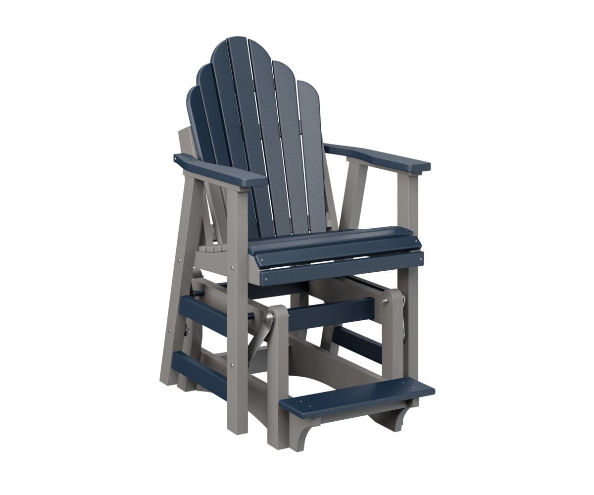 Berlin Gardens Cozi Back Single Counter Glider - Outdoor Patio Swivel Bar Stool for Kitchen Island, Deck & Poolside Relaxation