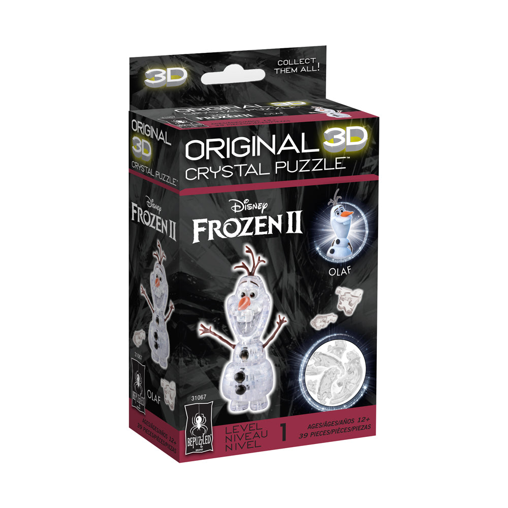 Disney Frozen II Olaf 3D Crystal Puzzle - 39 Piece Brain Teaser for Kids & Adults | Fun Family Game Night & Disney Collectible Gift