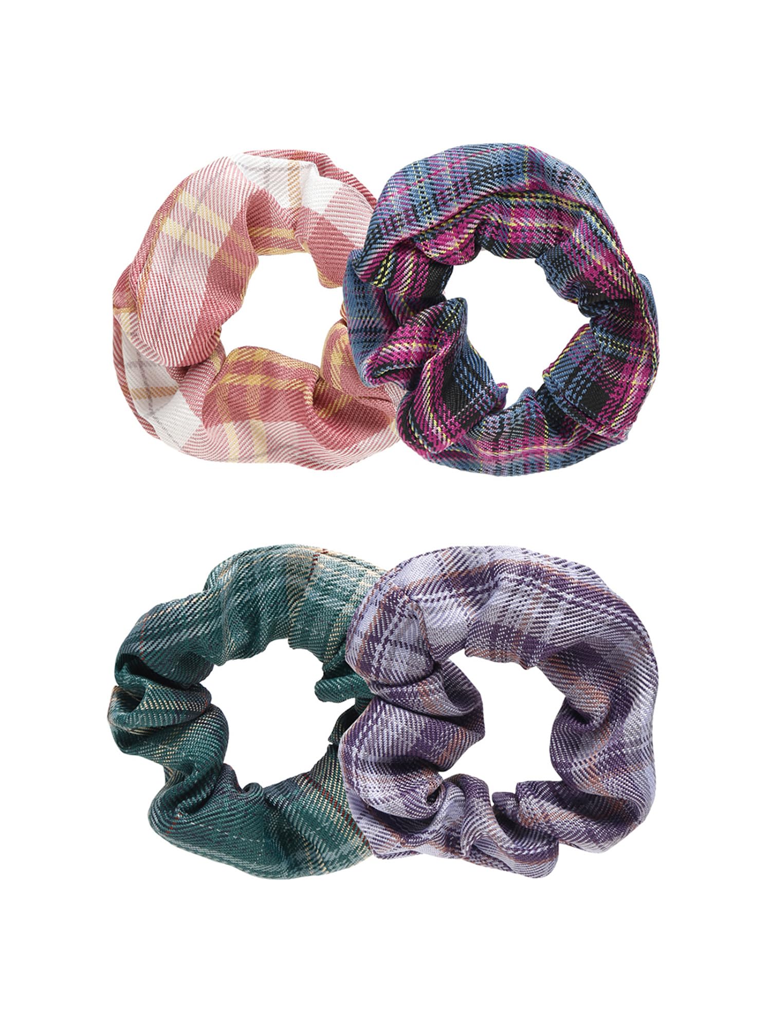 **4-Pack Satin Scrunchies for Women & Girls – Soft Yellow Hair Ties, Ponytail Holders & Hair Accessories – Perfect for Work, Gym & Everyday Use**
